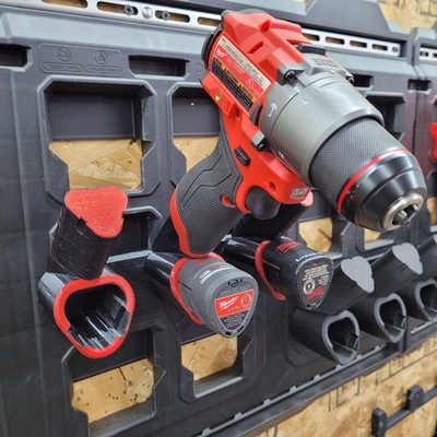Fit Milwaukee Packout Wall Mount Plate Triple M12 Tool & Battery Holder 1 Mount