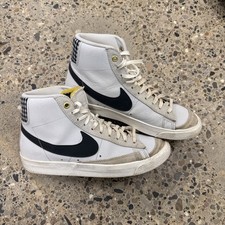 Nike Blazer Mid 77 Shoes Mens Size 8 White Check Sneakers FJ4190-025 STAINS 
