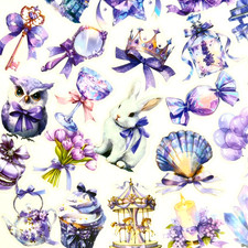 Purple Spring Stickers 50 PCS Junk Journal Collage Scrapbooking