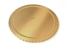 Vassoio tondo ALA oro/nero in cartone, piatto sottotorta rigido circolare Ø30cm