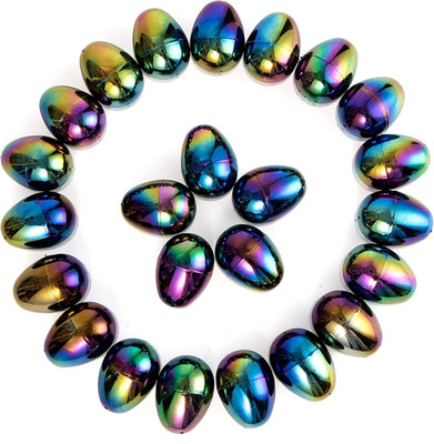 2.3'' Easter Eggs, 24 Pcs Plastic Eggs Metal Color for Filling Specific Treats,