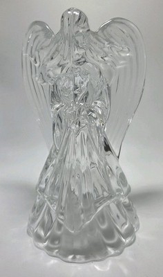 Clear Crystal Angel Holding Flower Candle Holder Decor Easter Spring Christian 