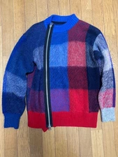 Sacai Plaid Knit Blouson 22AW Mohair Wool Used Mens Womens