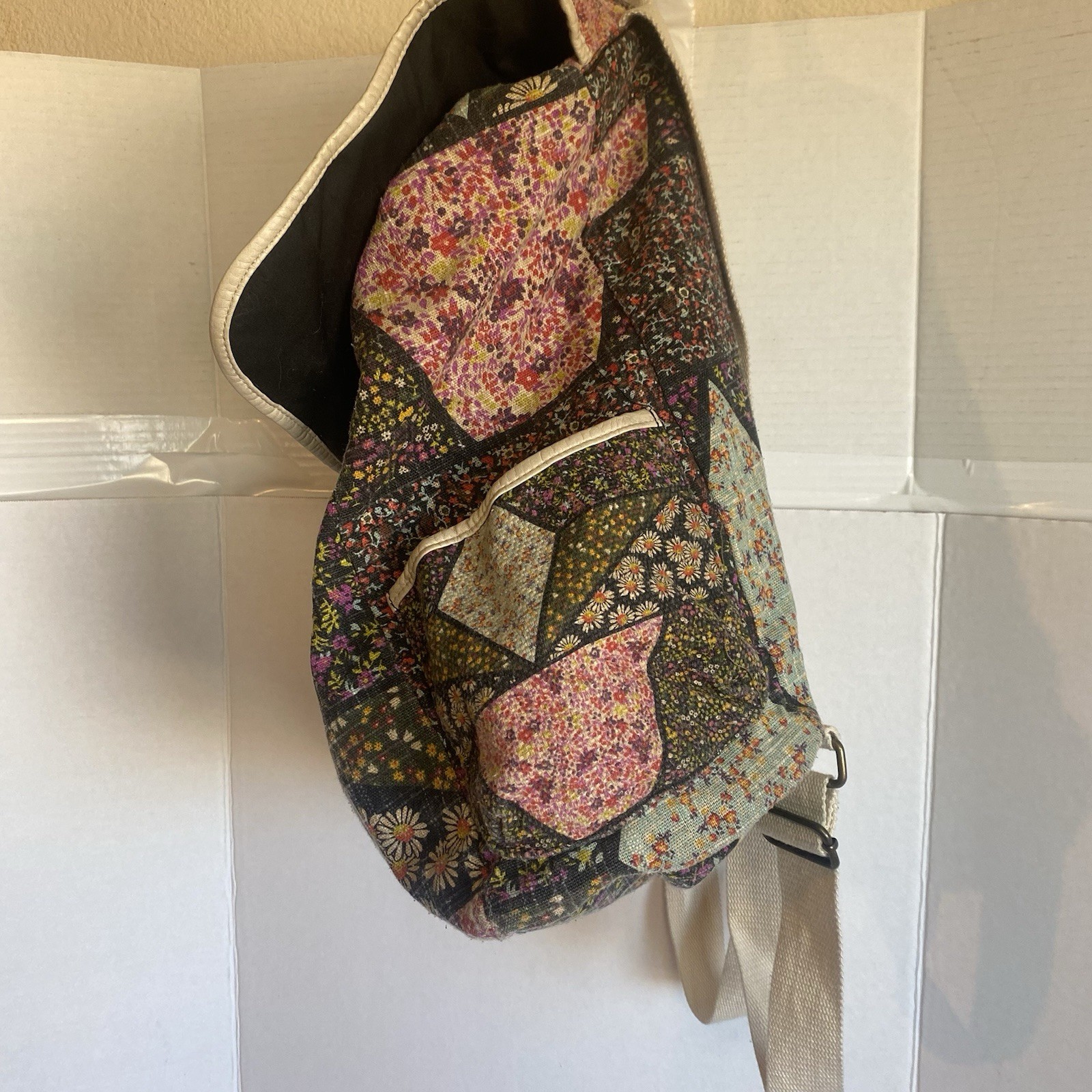 Boho Patchwork Backpack Bag Floral Geometric Draw… - image 6