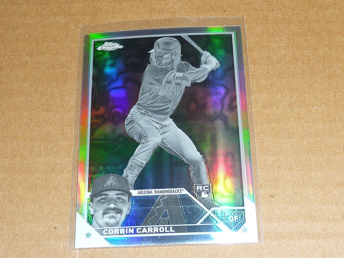 2023 Topps Chrome CORBIN CARROLL NEGATIVE REFRACTOR ROOKIE DIAMONDBACKS #95 B851