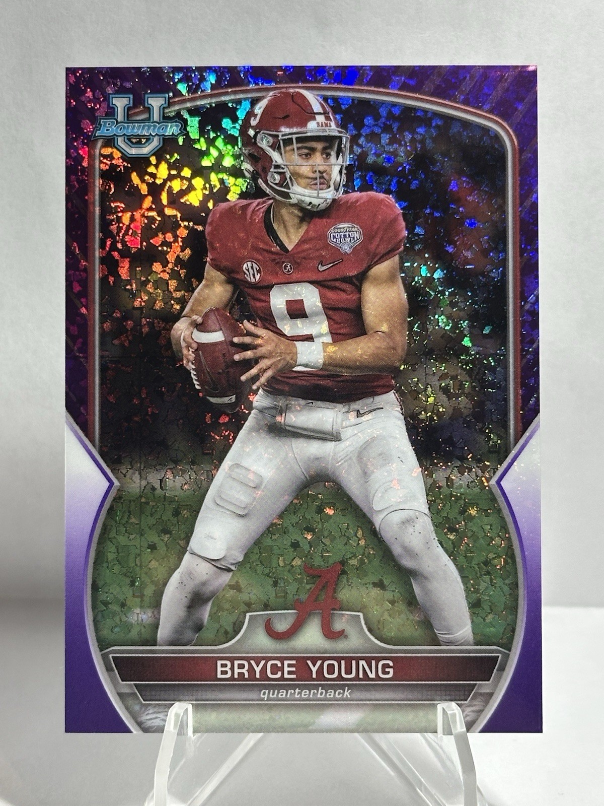 2022 Bowman U Chrome - Bryce Young #1 Purple Mini-Diamond Refractor 1/399 RC FOP