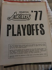 1977 Houston Aeros Playoffs Media Guide
