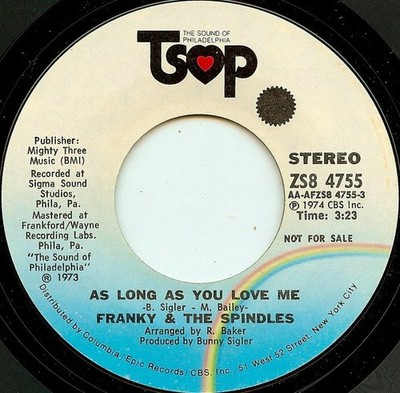 Franky & The Spindles - As Long As You Love Me, 7'', (Vinyl)