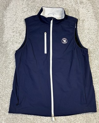 Straight Down Golf Vest Men s Small Navy Blue Full Zip Performance Surf Club SC