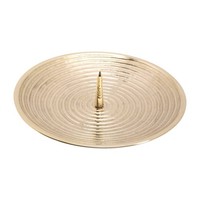Kerzen -Rillen-Teller Mit Dorn Ø15Cm Kerzenteller Messing Gold Kerzenhalter Deko