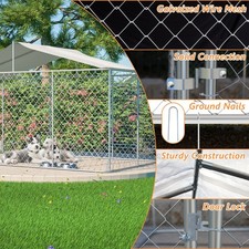 4m 2.3m Outdoor Pet Dog Run House Kennel Shade Cage Enclosure w/ Cover Playpen
