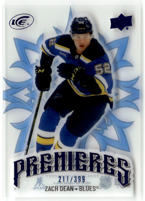 2024-25 Upper Deck Ice Hockey NHL No. 200 Zach Dean Premieres Blue 211/399