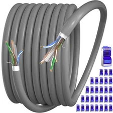 Cat 6 Shielded Ethernet Cable 500ft Outdoor (30 RJ45), 23AWG Cat 6 Outdoor Et...