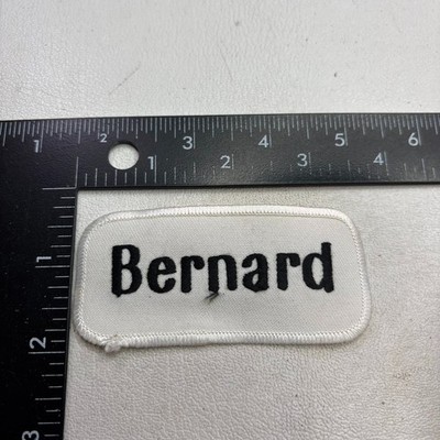 Vtg Black On White BERNARD NAME Patch (For Workshirt / Uniform / Jacket) 50N9