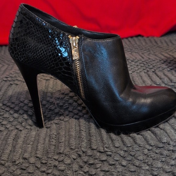 Michael Kors Black Leather Python Heel Ankle Boot… - image 2