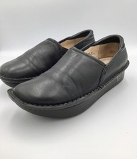 Alegria Debra Loafers-Black Leather slip-resistant, rocker outsole, Sz 7-7.5 US