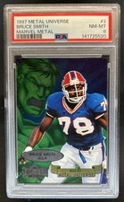 1997 Skybox Metal Universe Bruce Smith Marvel #2 Bills PSA 8