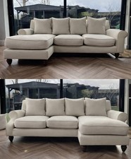 Sofa Workshop Cream 3 Seater Sofa, reversible Chaise 220cms NATIONWIDE DELIVERY 