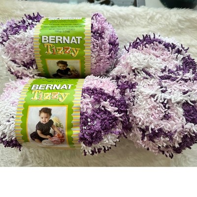 Bernat Tizzy Yarn Pixie Purple 24305 Super Bulky Polyester Lot of 3 Skeins