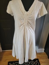 New. womens Loft Dress in black and cream stripe size 8