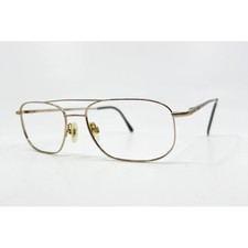 Stetson 322 Zyloware Mens Gold Aviator Eyeglass Frames 57-17-145 Double Bridge
