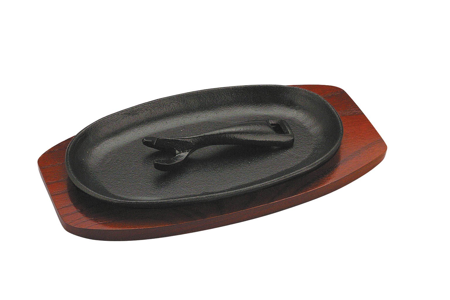2x Zodiac 9.5 x 5.5"" Cast Iron Sizzle Platter with Handle Mixed Grill Meat Pub