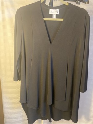 Joseph Ribkoff Top Tunic Black Asymmetric Size 12 Made In Canada