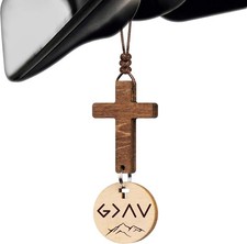 Cross For Car Mirror Hanging, Christian Gifts for Women Men, God Above All