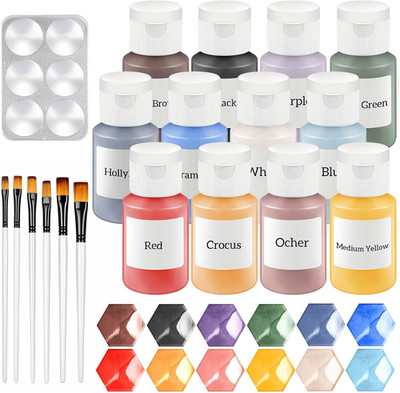 Dunzoom Set of 12 Underglaze for Ceramics Kit Ceramic Clay Assorted Colors in 2