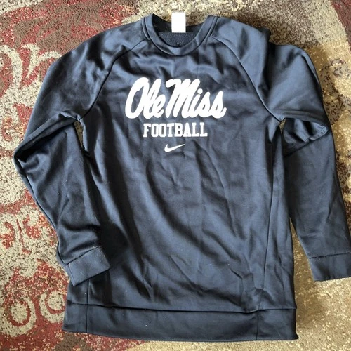 Nike Ole Miss Football Sweatshirt Unisex Small Black