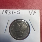 1931 S Mercury Silver Dime VF 10c Coin San Francisco Very Fine Circulated