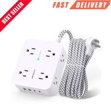 Surge Protector Power Strip - HANYCONY 8 Outlets 4 USB 2 USB C Charging Ports