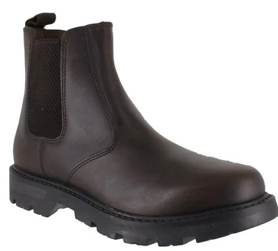 OakTrak Rocksley Jungen Kinder Braun Leder Händler Zum Überziehen Chelsea Boots