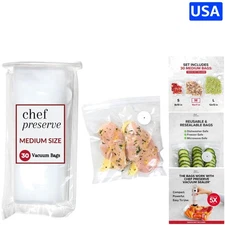 Versatile 30-Pack Medium Vacuum Sealer Bags - Freezer & Microwave Safe, 10x11 in