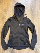 AUBRION XXS Gray Jacket Hooded Full Zip Fleece Equestrian Coat Grey