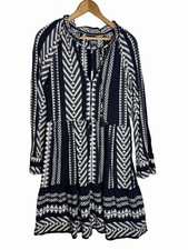 Maeve Anthropologie Black/White Tribal Dominique Tunic Dress Small Knee Length