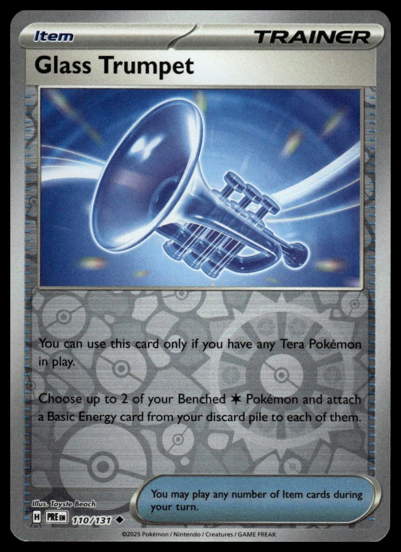 Glass Trumpet SV: Prismatic Evolutions #110/131 Reverse Holo Rare NM