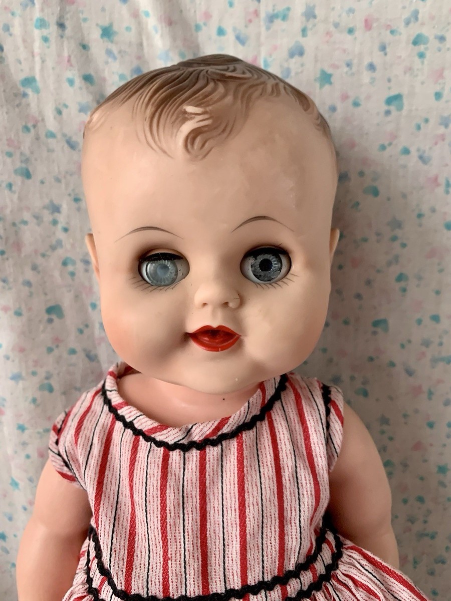 Vintage Drink and Wet Baby Doll Open Red Lips 50s Era 15” Mark V