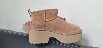 UGG Classic Ultra Mini New Heights Boots Chestnut Women Size 9 Platform NEW