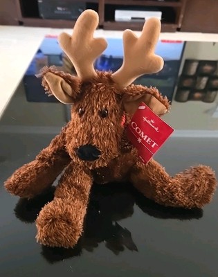 Hallmark SPARKLY BROWN Comet Christmas Reindeer With Bell Plush 14'' NWT
