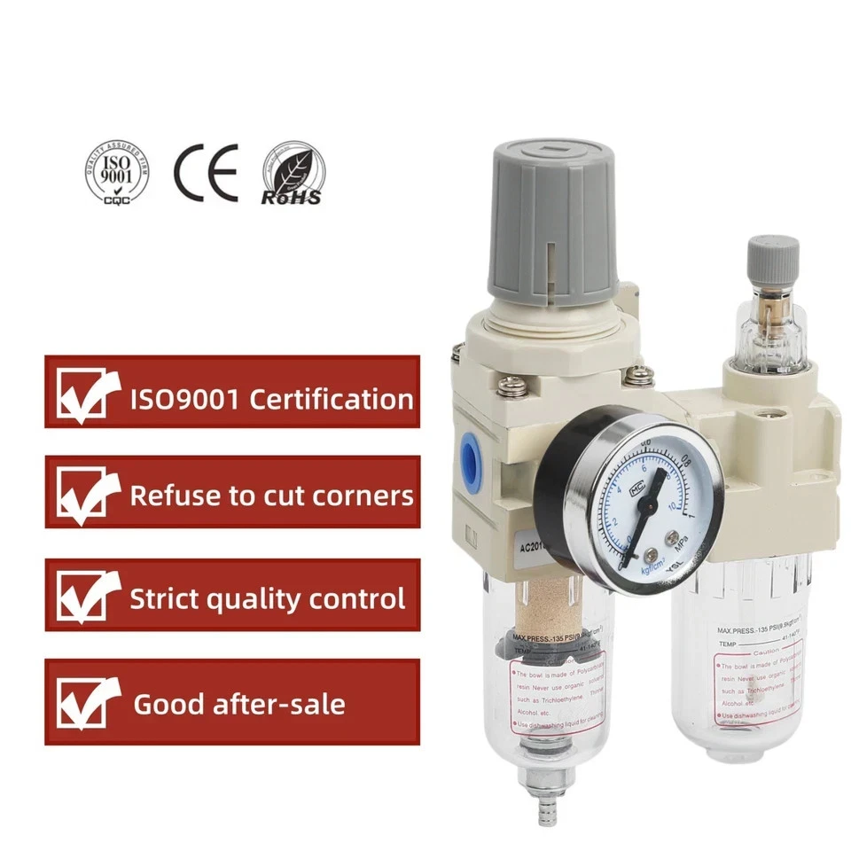 LokoCar 1/4" NPT Compressed Air Filter Regulator Water/Oil Trap Separator - Image 4 of 4