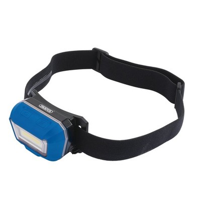 Draper Wiederaufladbar Cob LED Stirnlampe 3W 300 Lumen LI-ION Akku 54374