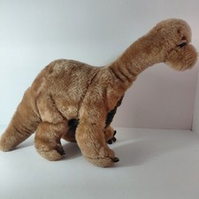 Vintage 1980 R. Dakin Co Brown Brontosaurus Dinosaur Plush Rare 14" Long