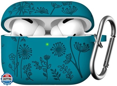 Lerobo Flower Engraved for Airpods Pro/Airpod Pro 2 Case, Cute Soft Silicone 