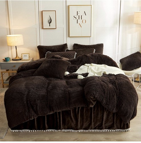 Luxury Solid Plush Shaggy Duvet Cover 