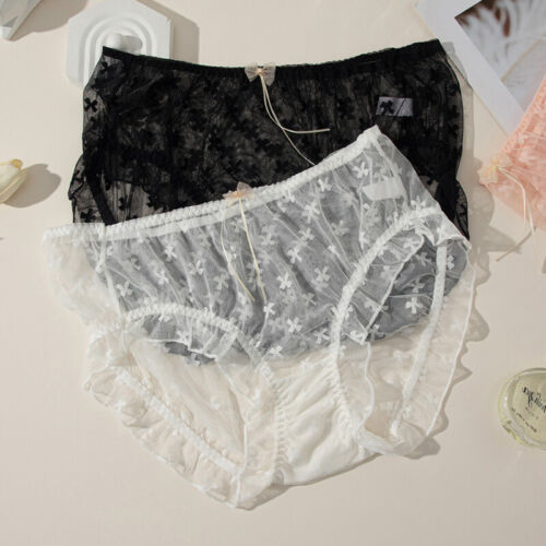 Übergröße Damen Spitze Netz Rüschen Slip Höschen Unterwäsche dehnbar Dessous sexy - Bild 3 von 35