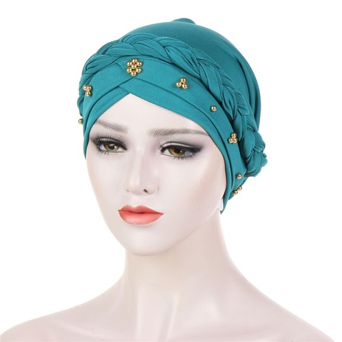Cappelli da donna hijab avvolgente chemio cancro berretti trecce berretto turbante musulmano perdita capelli - Foto 26 di 28
