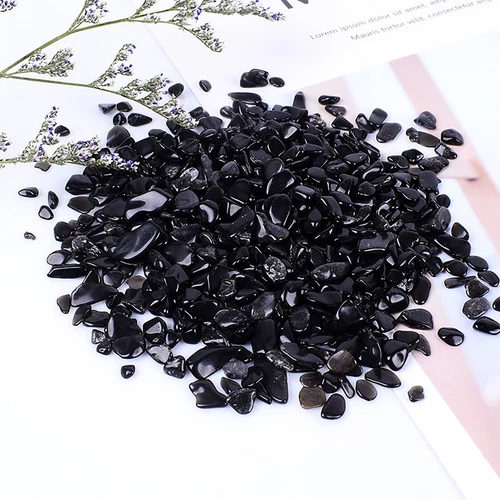Black Obsidian Crystal Chips BULK 100g-1kg A Grade Natural Gemstone Mini Crystal - Picture 5 of 12
