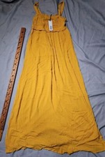 NWT BB Dakota Steve Madden Dress Womens Small Yellow Maxi Sundress Strappy Flowy