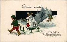 PC HAPPY NEW YEAR FANTASY SNOWMAN WINTER (a33743)